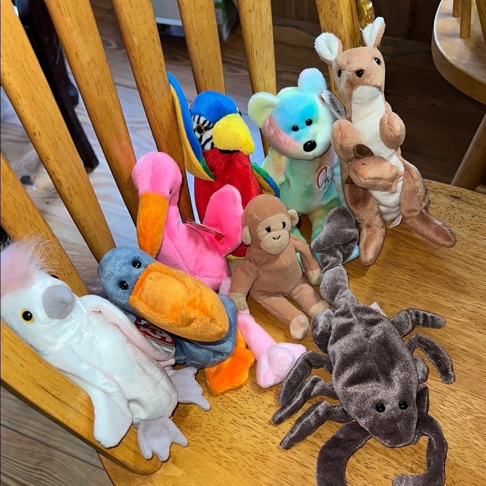 TY Beanie Babies Colorful Plush Toy Collection Lot of 7